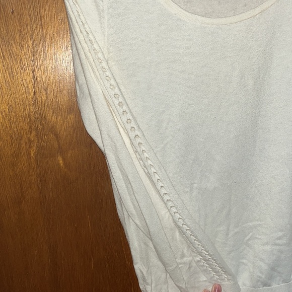 LOFT white sweater with sleeve detail - Picture 3 of 3